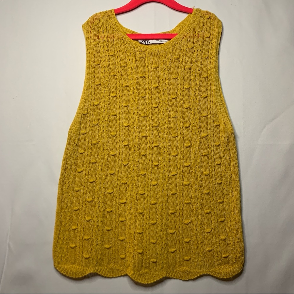 Zara Mustard Knit Top